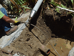 one of our plumbers is doing a trenchless sewer replacement in Oakland